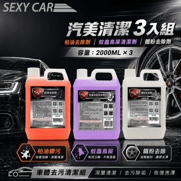 SC 鐵粉・柏油・蚊蟲鳥屎 2L 超值優惠組合 鐵粉去除 柏油去除 蟲屎清潔 洗車用品 汽車美容用品 汽車清潔
