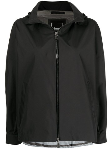 Herno - zip-up hooded jacket - women - Polyester - 44 - Black