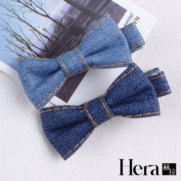 【Hera 赫拉】復古牛仔蝴蝶結邊夾兩入組 H112031405