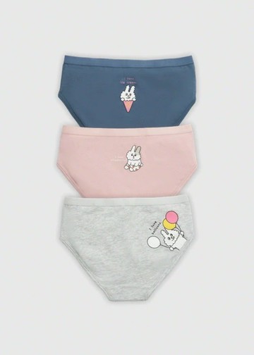女童三入組_ 兔子便利商店系列．緊帶三角內褲(What I Love)