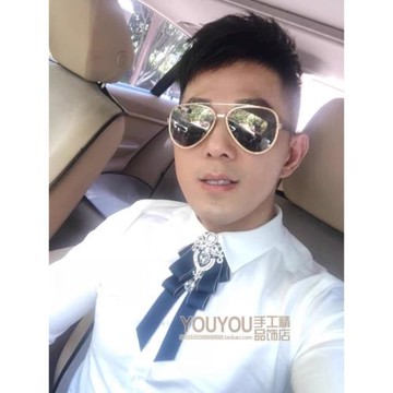 男士正裝長款大鉆石高檔領結 新郎伴郎嘉賓服結婚領帶英倫領花