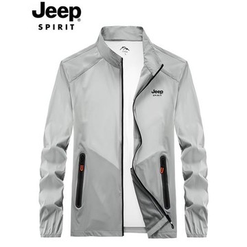 (免運)JEEP夏季冰絲防曬衣透氣皮膚衣新款男士防紫外線釣魚外套夾克戶外