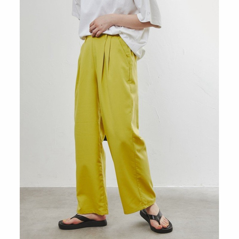 coen/コーエン）接触冷感タックイージーパンツ/レディース YELLOW LINEショッピング