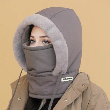 ⚡臺灣熱賣好物⚡優選冬季保暖防風帽子男女款騎行電動車加絨加厚圍脖雷鋒帽