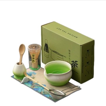 茶具組 整套抹茶工具套裝 窯變點茶碗茶盞抹茶茶筅立套裝百本立 中華傳統文化 節日禮物 漸變綠
