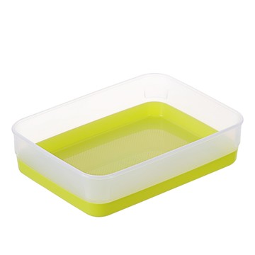 keyway 小彩玉雙色收納盒  透明色 + 黃綠色  1入
