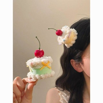 臺灣出🔥甜甜紙杯蛋糕 可愛櫻桃 髮夾 生日帽 成人 公主風 頭飾 Lolita 生日頭飾