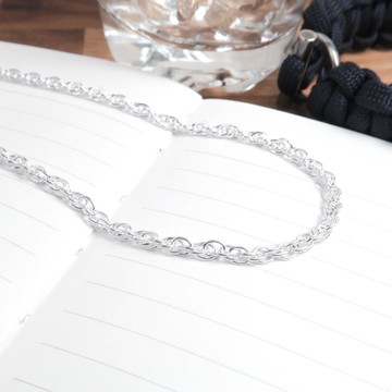 ART64 純銀 雙扣圓圈鍊(3.0mm寬鍊) 30吋 925純銀鍊 男生項鍊