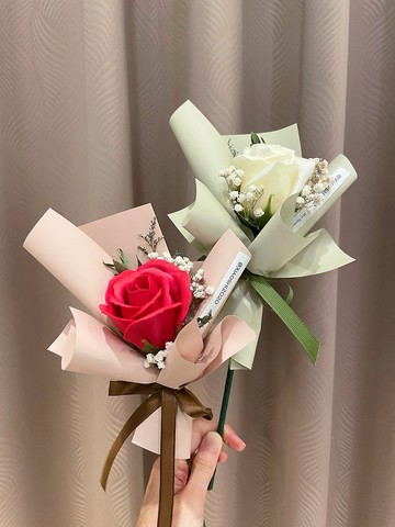 單支玫瑰花束 多種顏色 畢業花束 小禮物 香皂玫瑰花 婚禮小物