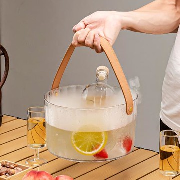 圍爐冰茶工具套裝器皿冷萃茶壺瓶玻璃盆果酒瓶茶具配件全套泉煮茶