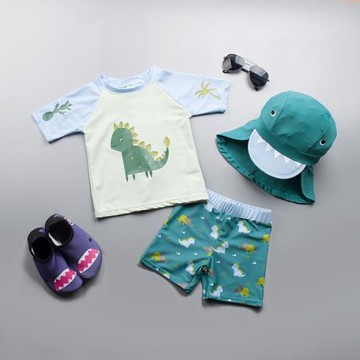 韓國兒童泳衣小童男童寶寶嬰兒游泳衣男孩分體溫泉泳褲1-3一歲兩2