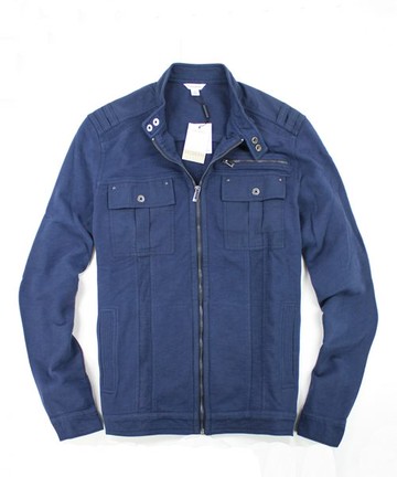 美國百分百【全新真品】Calvin Klein 型男 特色 拉鍊夾克 立領外套 寶藍色 M號 CK 免運 超取