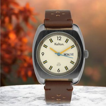 Kelton 凱爾頓錶  RC 22 奶油白 復古賽車腕錶 男錶 手錶- 9121062