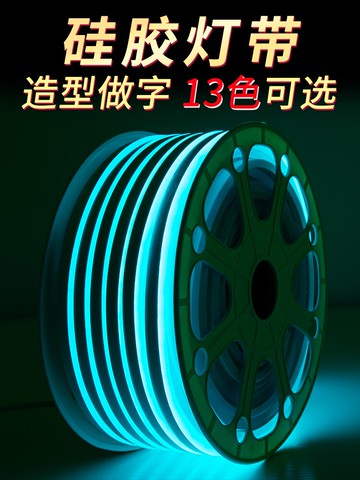 LED燈帶條裝飾浪漫創意家用柔性戶外超亮防水軟硅膠燈帶12v霓虹燈