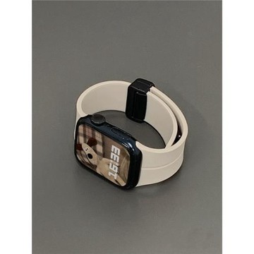 適用iwatch8硅膠磁吸扣表帶蘋果手表帶Applewatch8折疊76se2代簡約百搭男女生夏季運動型華強北通用款41/45mm
