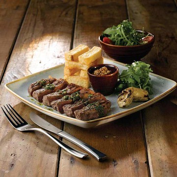 Stonecast 點藏系列 27cm正方盤(共三色可選) 橘紅色