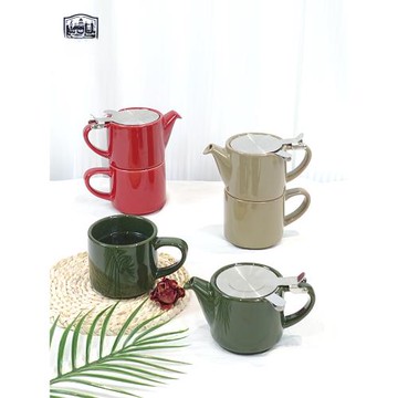 London Pottery 頌樂系列一人下午茶英式陶瓷花茶壺子母壺帶茶漏