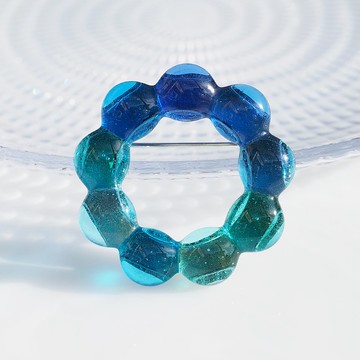 玻璃花環（大米【藍洞】）胸針【定做】