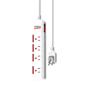 iPlus 保護傘 1切4座防塵扁插延長線  2.7m  白色  1個