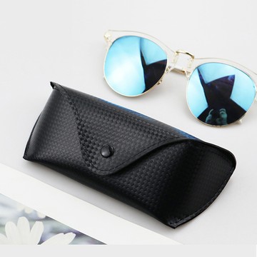 seoul show首爾秀  2入 鼻骨架菱紋按扣軟殼太陽眼鏡盒手工輕量眼鏡包