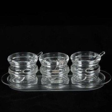 廚房亞克力加厚四件套裝 金色調盒塑料調味辣椒油罐味精糖鹽粉缸