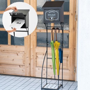 ポスト 置き型 スタンド スタンドポスト キーロック 南京錠 鍵 鍵付き アンティーク ブラック 黒 玄関 おしゃれ かわいい 北欧 郵便 郵便 通販 Lineポイント最大1 0 Get Lineショッピング