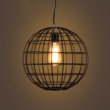 【威森家居】美式 黑鐵圓球吊燈 現貨實木鐵藝工業風現代簡約復古吸頂燈檯燈壁燈大廳客廳臥室燈具LED設計師 L170807