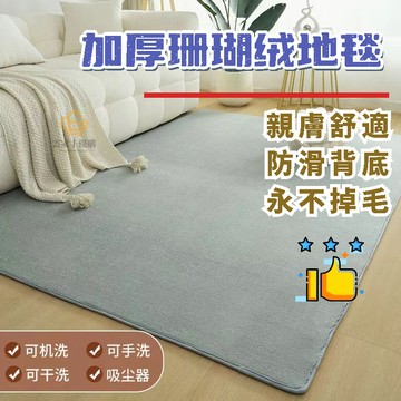短毛地毯 毛绒地垫 珊瑚絨地毯 臥室居家裝飾 耐髒床邊地毯 不沾毛不掉毛地垫 客廳床前地墊 短絨保暖地毯 絲毛加厚地毯