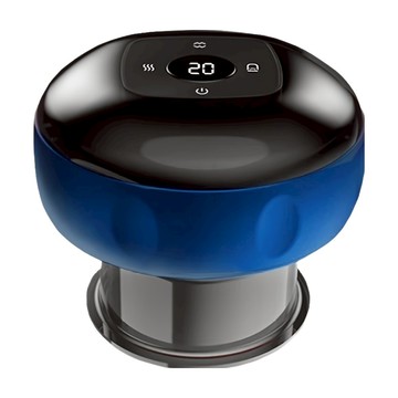 智能多檔位液晶加熱刮痧儀  一鍵洩壓  智能定時斷電  多檔紅光熱敷和12檔力度調整  1個  藍色