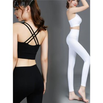 高腰玫紅色修身瑜伽服套裝跑步健身房服運動速干普拉提女夏大碼24