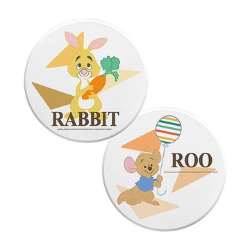 【Disney 迪士尼】珪藻土吸水杯墊-QQ維尼 瑞比與小荳 （2入/組） （10*10*0.9cm）_廠商直送