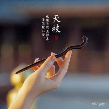 黑檀木髮簪女古風新中式清冷高級感現代日常木簪加長盤髮簪子爆款 DZQ8