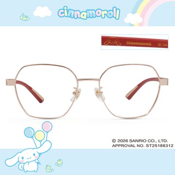 三麗鷗夢幻隊▪︎大耳狗｜軟綿奶霜 多邊框眼鏡｜玫瑰金