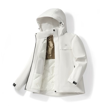 石墨烯極暖衝鋒衣3.0(純雪白 中性M-5XL)