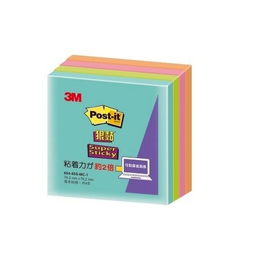 3M 654-4SS-MC1 利貼狠黏便條紙紙磚-混色(多款)654-4SS-MC6