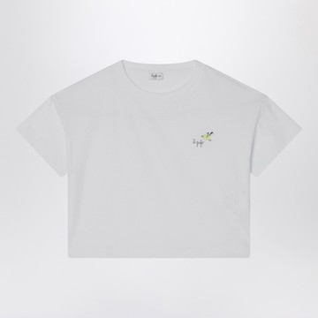 White T-shirt with embroidered logo