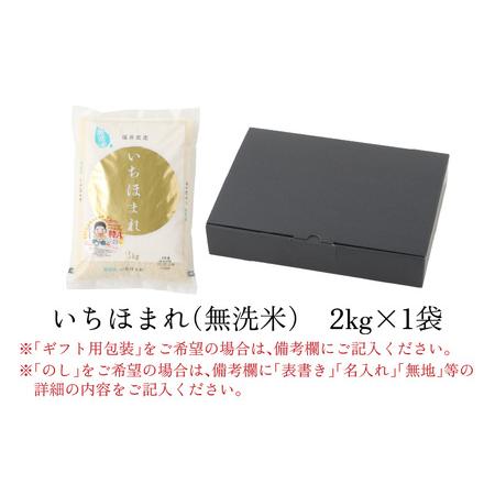 ふるさと納税 いちほまれ 無洗米 2kg × 1袋 福井県大野市