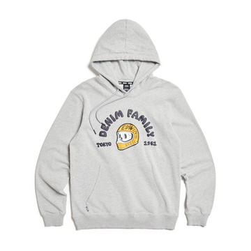 EDWIN 男款 骷髏騎士長袖連帽T恤 (銀灰色) #上衣