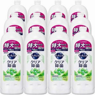 花王　【ケース】キュキュット クリア除菌 緑茶の香り つめかえ用 (770ml×12個)　