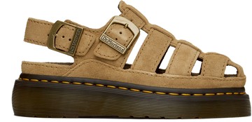 Dr. Martens 黄褐色 Wrenlie Bronx Suede Fisherman 凉鞋