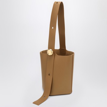 Brown calfskin Pebble Bucket medium bag