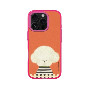 iPhone 16 Pro Clear 粉漾桃 - Seungyoun Kim - 穿條紋T的小狗