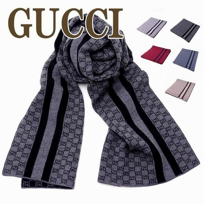 高級 GUCCI グッチ GG 総柄 ストライプ ウール リバーシブル マフラー マフラー/ショール ストア販売