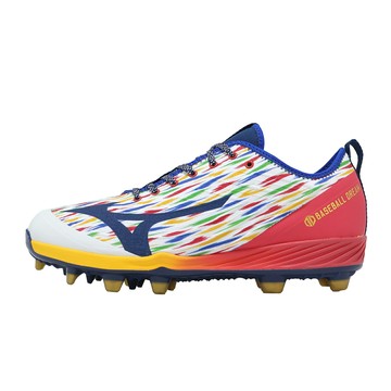 Mizuno 美津濃 棒壘球鞋 Cushionrevo Pro TPU CR 男鞋 藍 紅 回彈 11GP2630-01