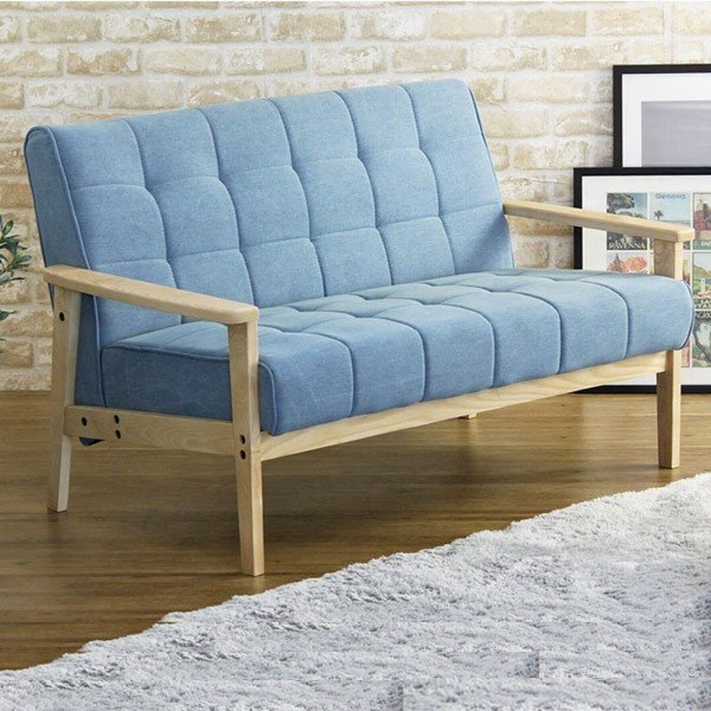 ソファ 2人掛け ウッドフレーム デニム生地 幅125cm ソファー ソファ 2人掛け 二人掛け 2pソファ 通販 Lineポイント最大0 5 Get Lineショッピング