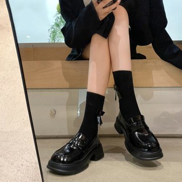 大碼女鞋41一43春秋款2025新款單鞋女英倫小皮鞋厚底樂福鞋女鞋子