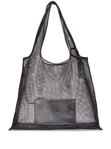 3.1 Phillip Lim - open-top mesh tote bag - women - Calf Leather/Polyester - One Size - Black