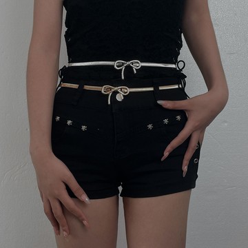 【台灣公司 可打統編】免運 金屬蝴蝶結松緊彈力細腰帶女新款學生短裙牛仔褲配飾復古腰封腰鏈 可開發票 全館五折 工廠現貨直銷 新品特價 z9211