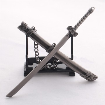 盗墓筆記 小哥張起靈黑金古刀鞘刀 17公分動漫鞘刀武士刀(送劍架)(台灣現貨)