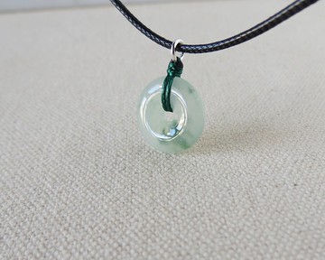 【金剛結】本命年【平安如意】冰飄花翡翠韓國蠟線項鍊*Hev15招財